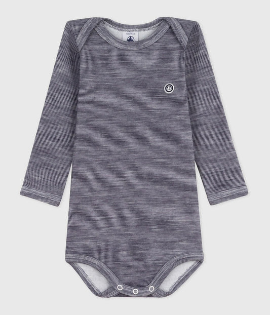 || Petit Bateau || Wollen basis romper - Gestreept