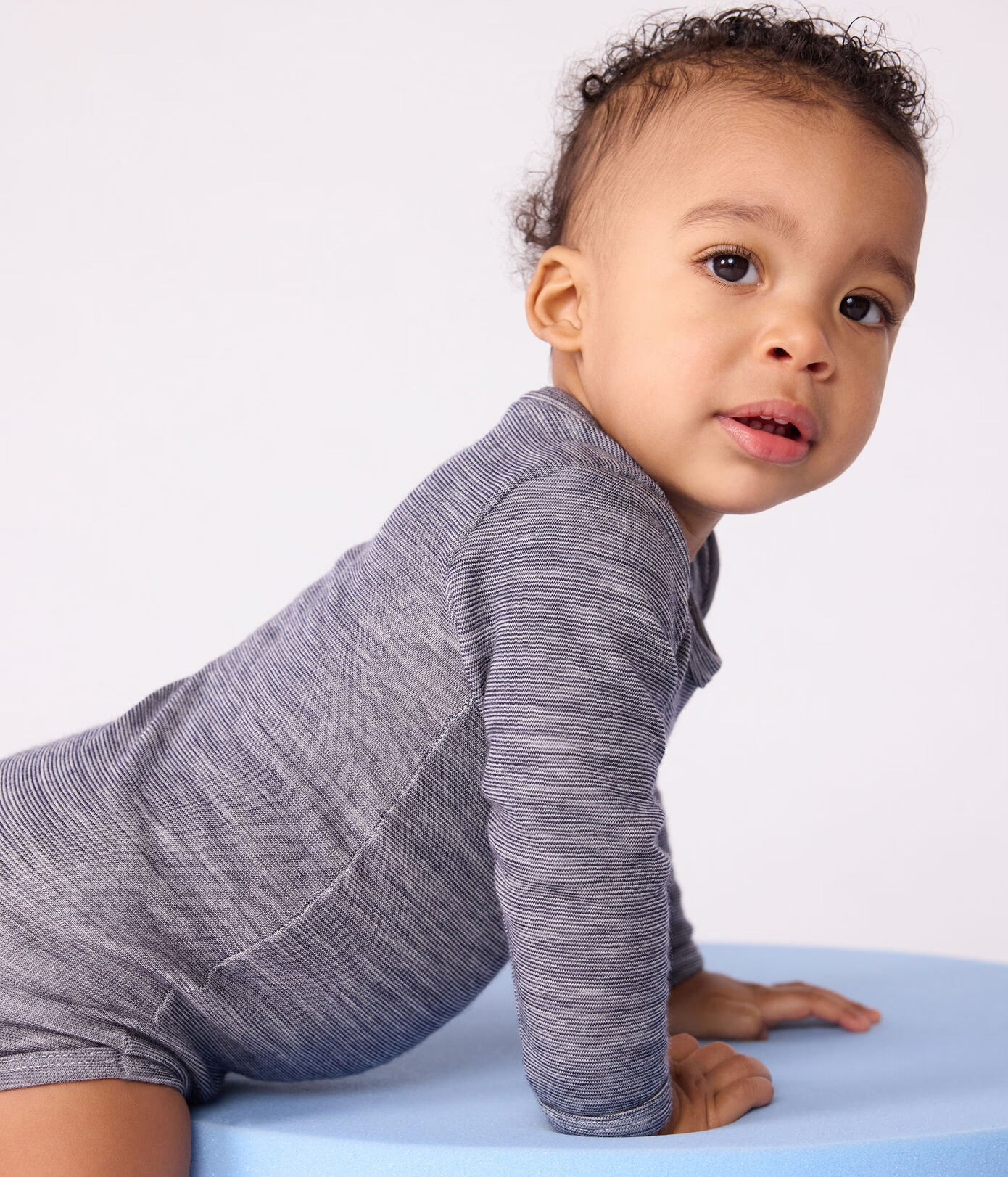 || Petit Bateau || Wollen basis romper - Gestreept