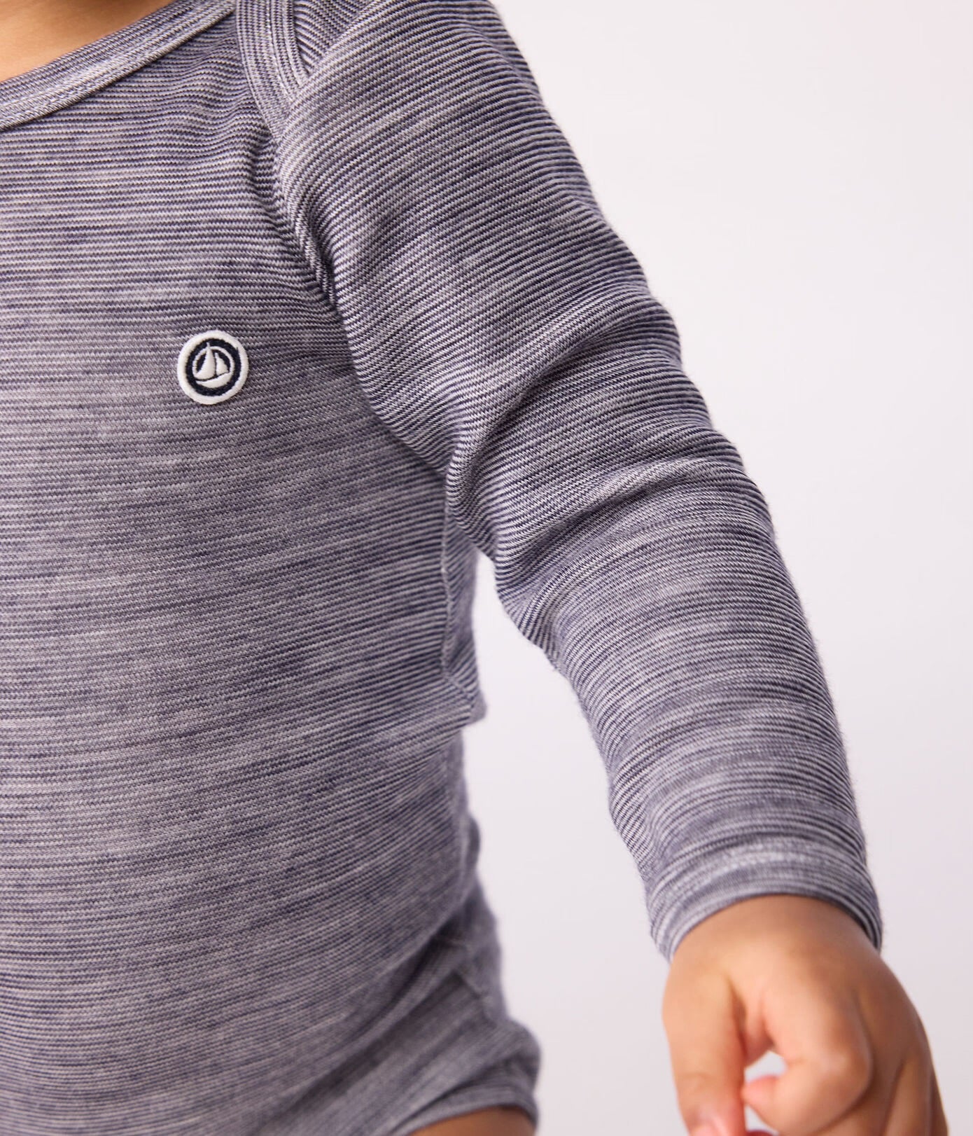 || Petit Bateau || Wollen basis romper - Gestreept