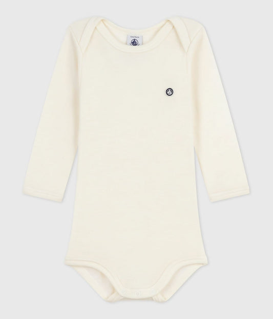 || Petit Bateau || Wollen basis romper - Ecru
