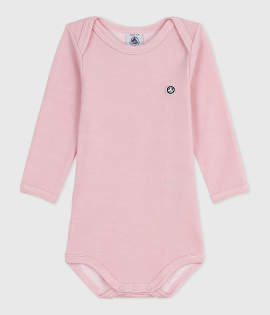 || Petit Bateau || Wollen basis romper - Roze