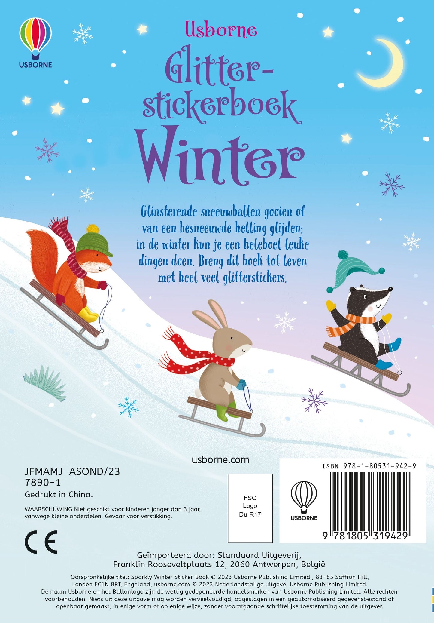 || Usborne || Glitter stickerboek - Winter