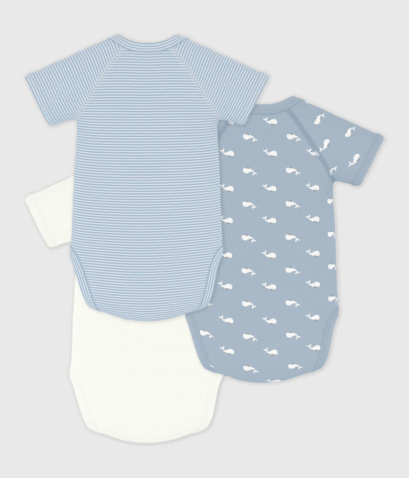 || Petit Bateau || Set overslagromper korte mouwen - Walvisjes
