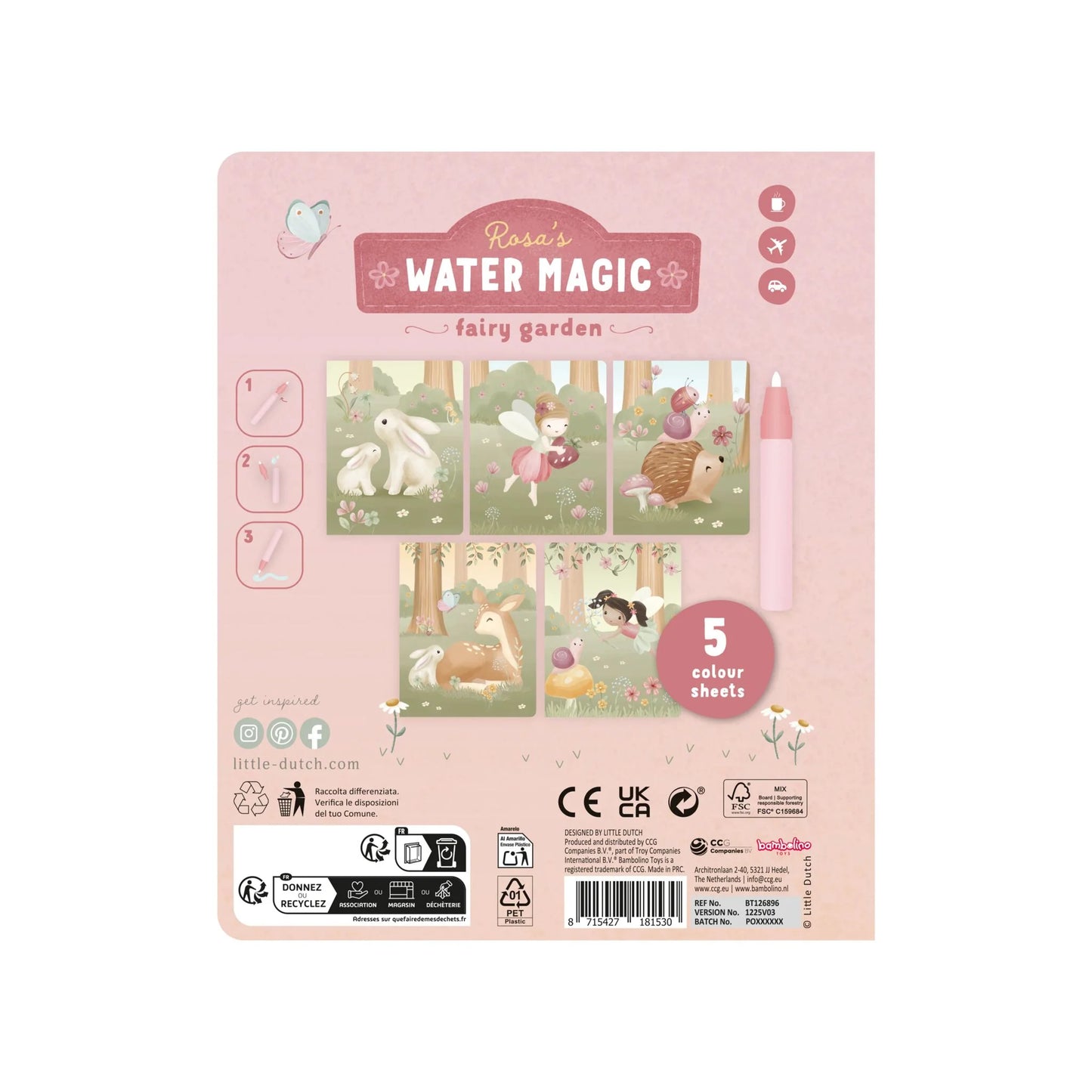 || Little Dutch || Waterkleurboek - Rosa
