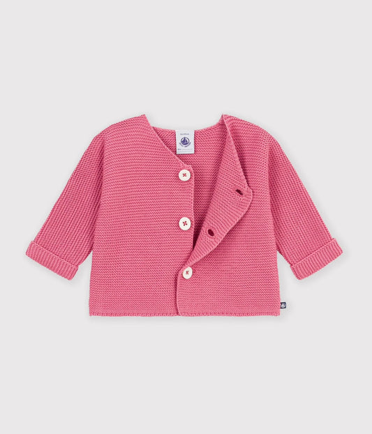 || Petit Bateau || Basis gebreid vest met knopen - Roze