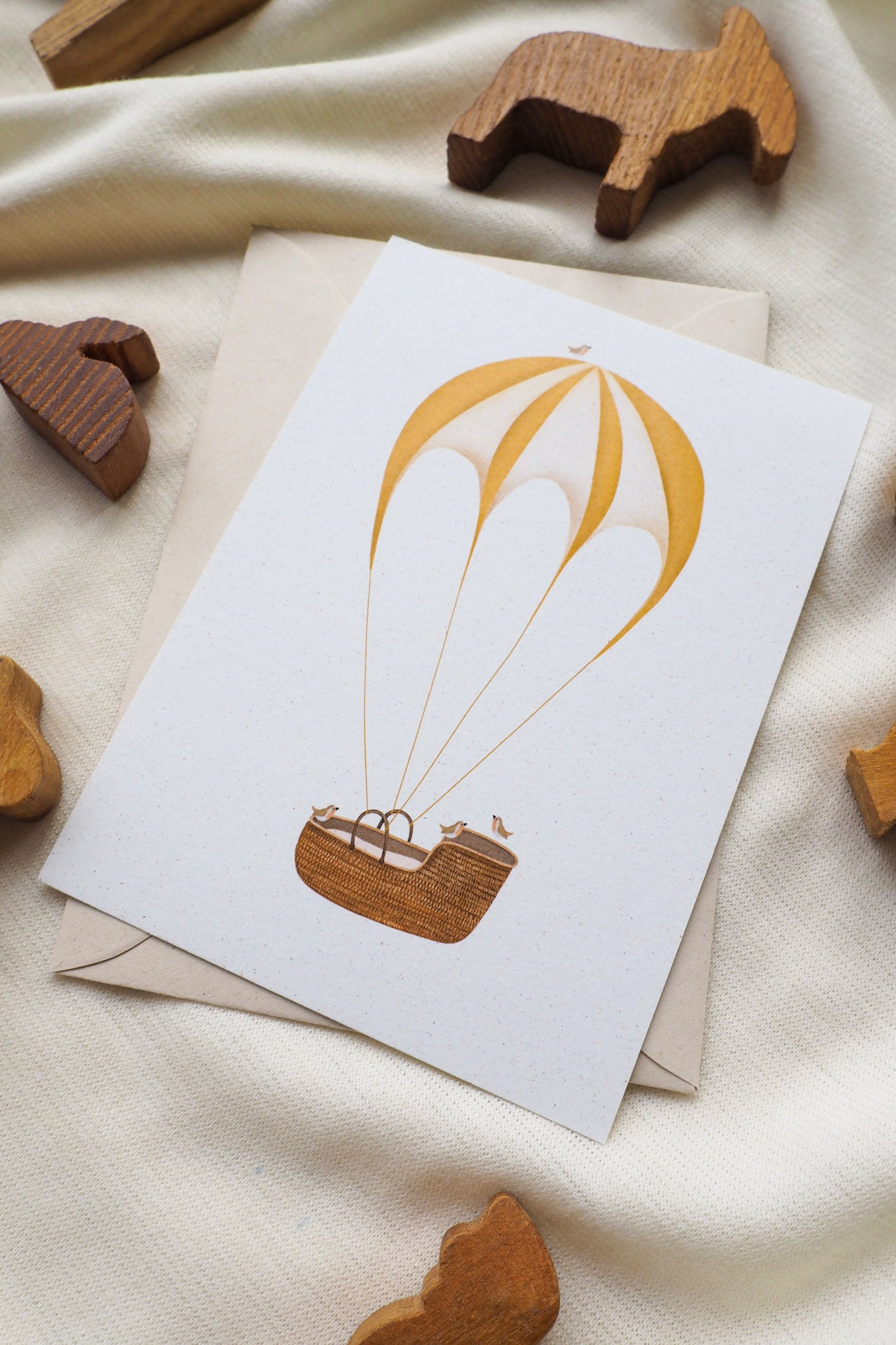 || Getekenddoorzusje || Kaart A6 - Babymand geel