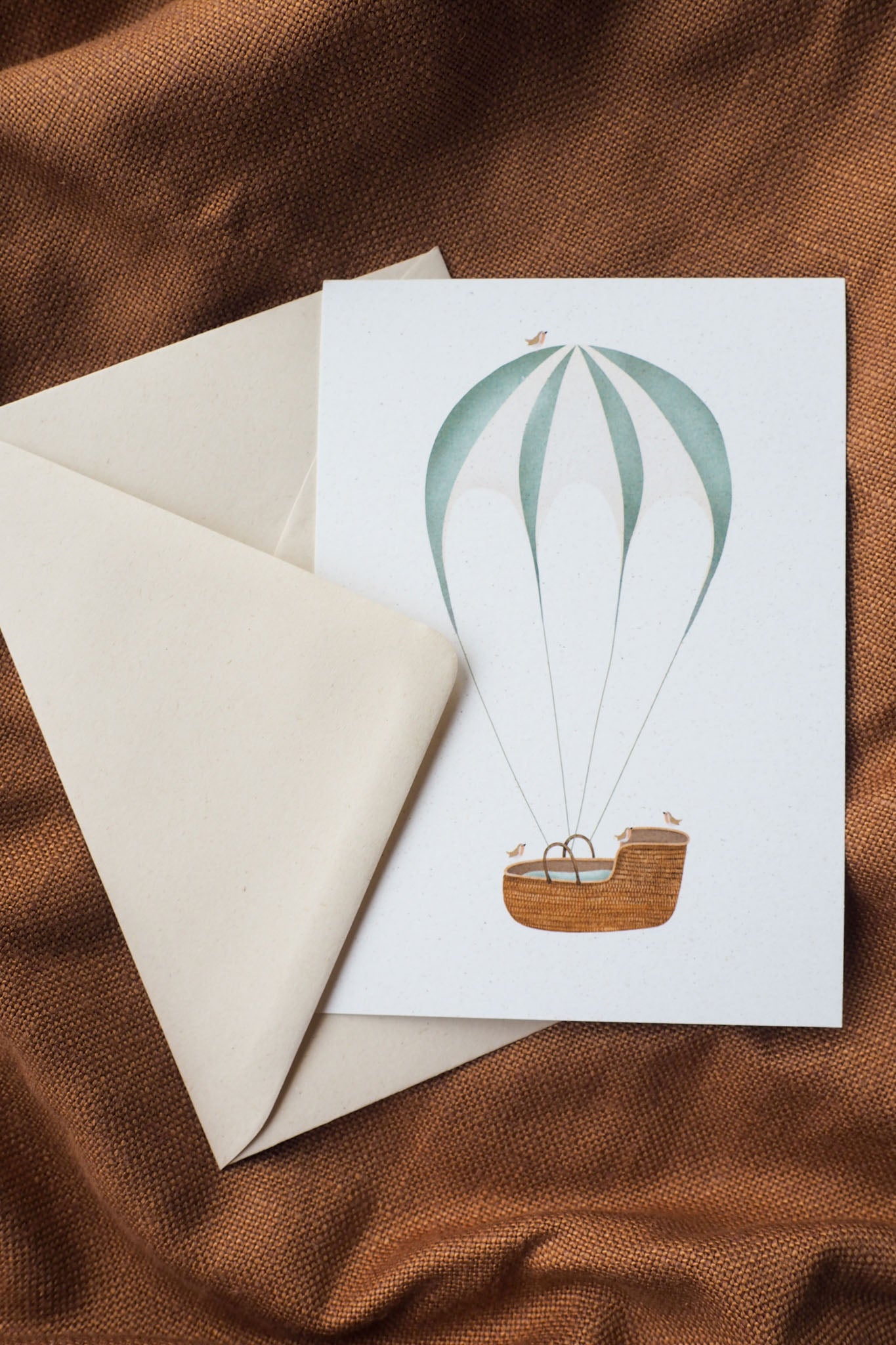 || Getekenddoorzusje || Kaart A6 - Babymand groen