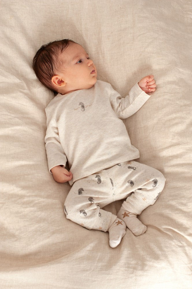 || Feetje || Broek met zeepaardjes print - Sea Sweeties