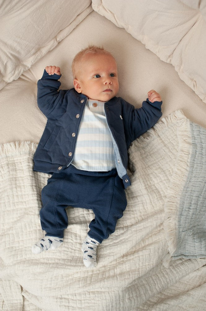 || Feetje || T-shirt rib met strepen - Blue Ocean