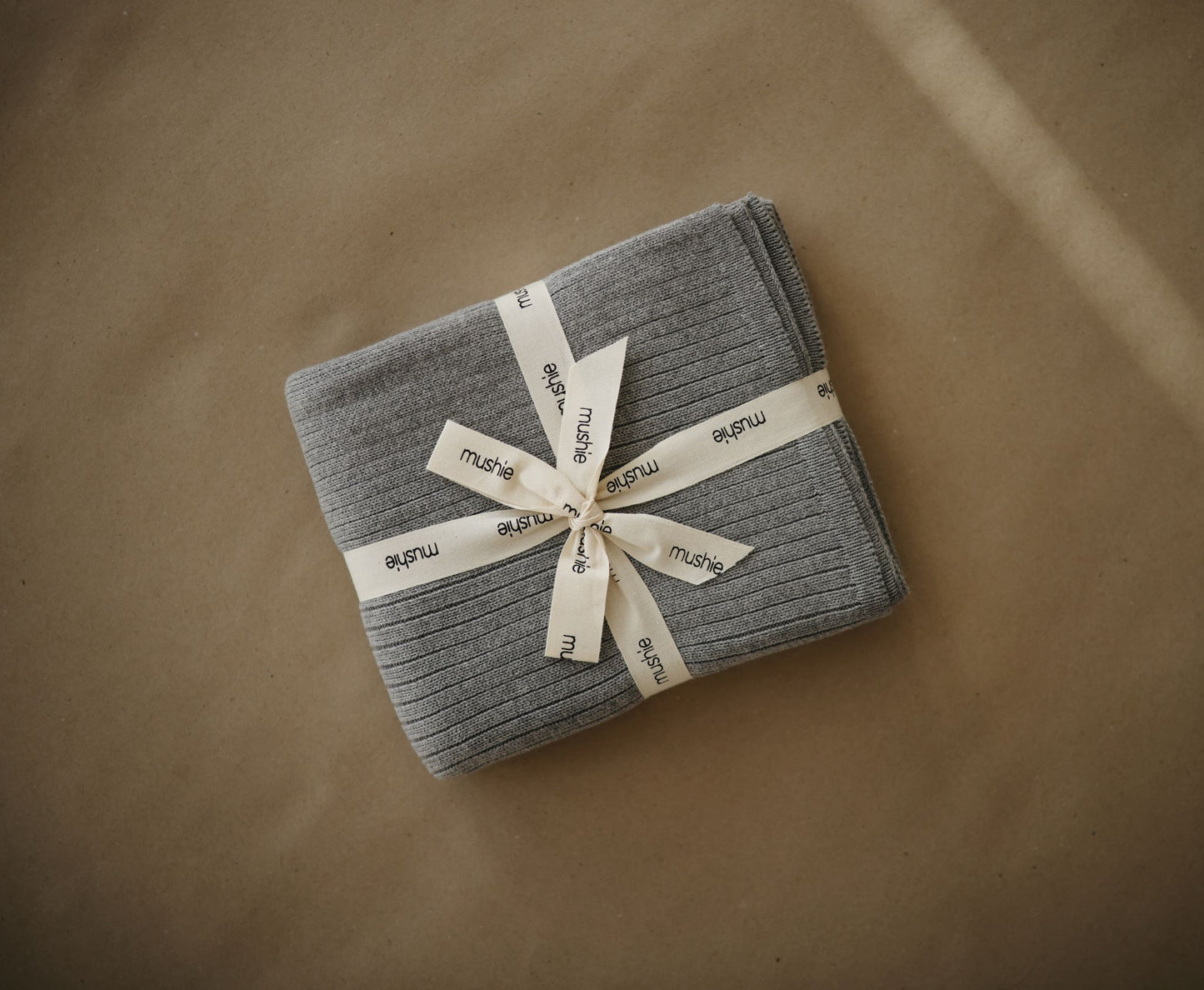 Mushie Deken Rib - Grey Melée
