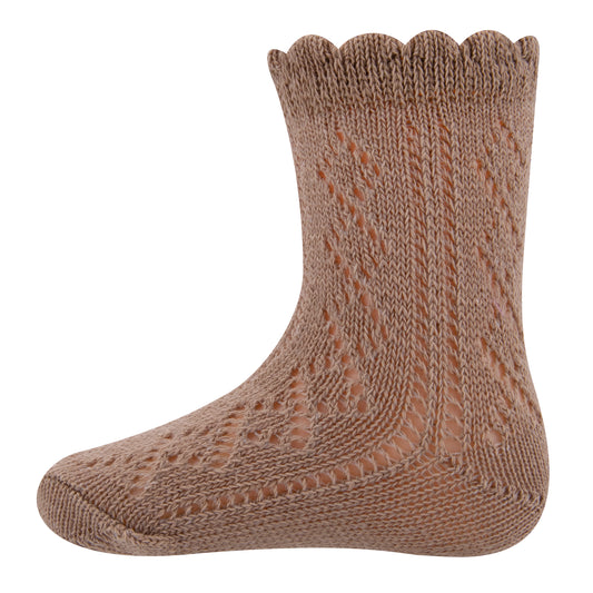 || Ewers || Opengewerkte sokken - Camel
