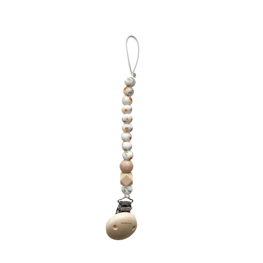 Kopie van || Chewies&more || Bijt- & speenkoord Beads - Mon Fleur White