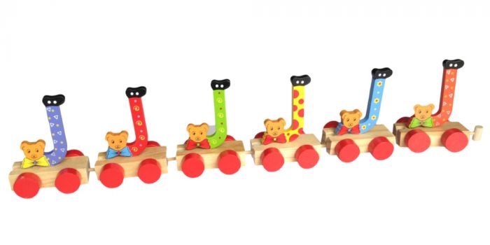 Charl's Toys || Houten Treinletter - J
