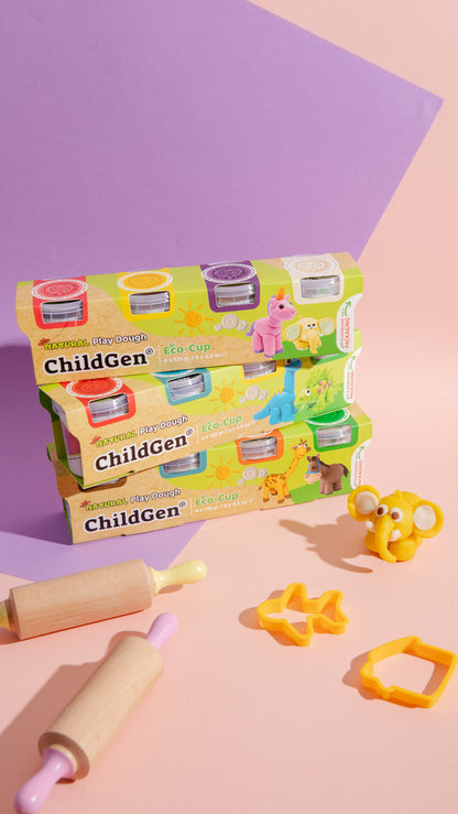 || ChildGen || 4 stuks klei eco-cup - Dieren