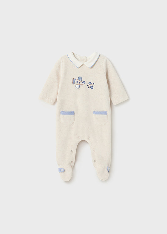 || Mayoral || Velours boxpak vliegtuig - Newborn