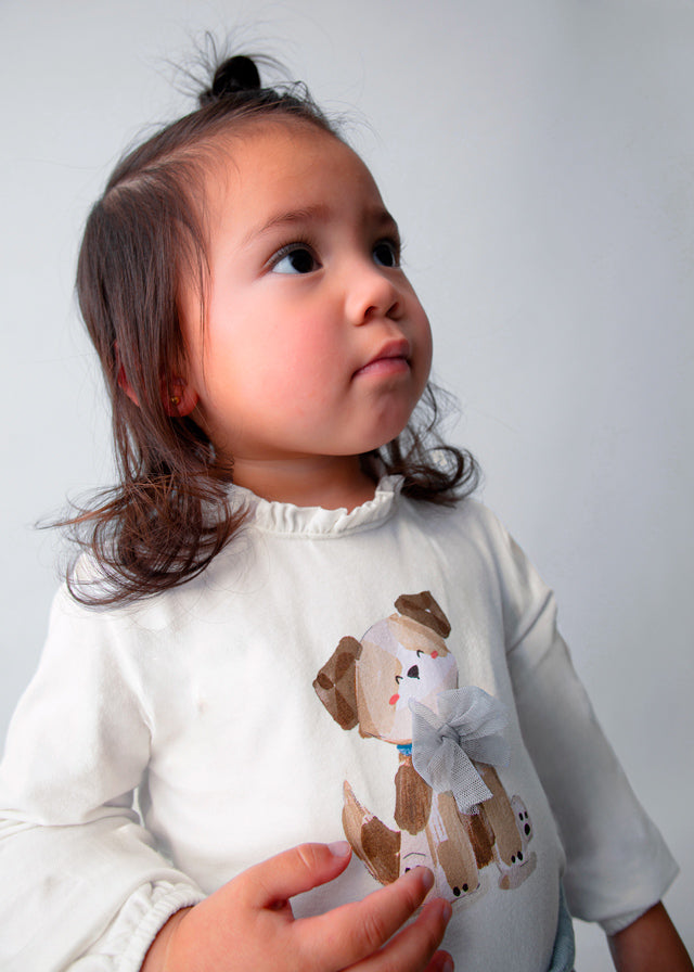 || Mayoral || T-shirt met hond en tule strikje