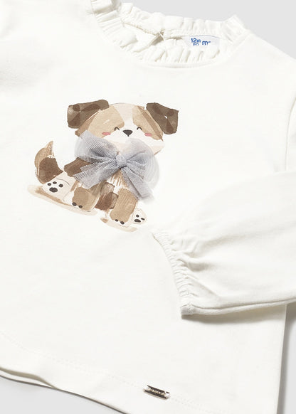 || Mayoral || T-shirt met hond en tule strikje