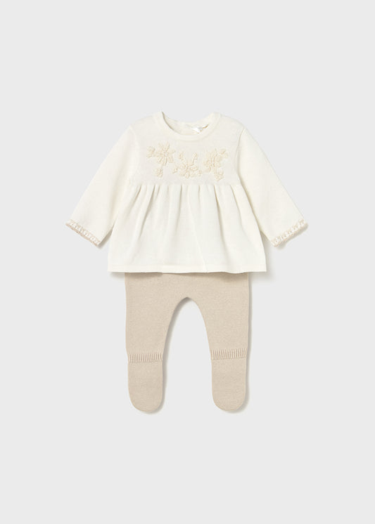 || Mayoral || Newborn set met borduursel - Ecru