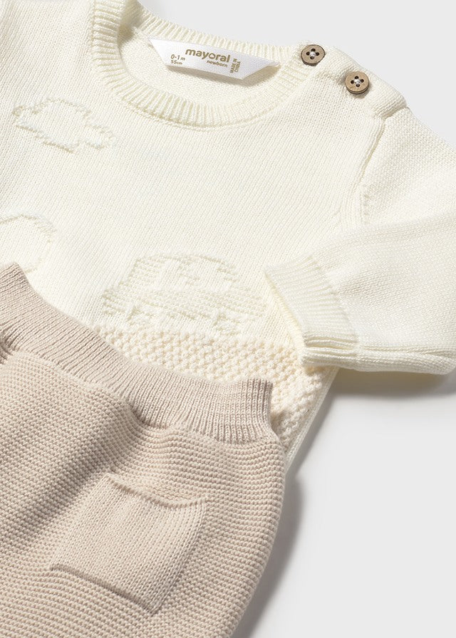 || Mayoral || Newborn set auto - Ecru