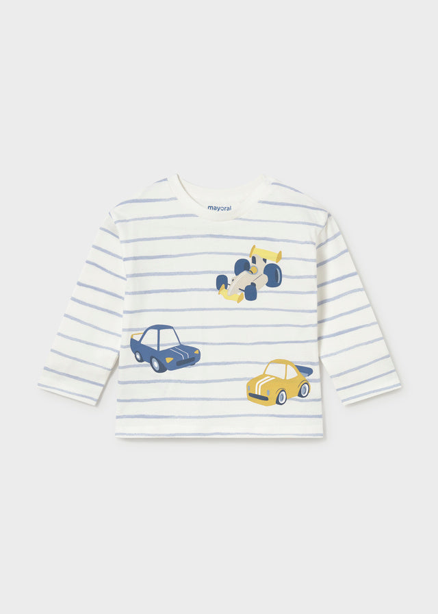 || Mayoral || Gestreept t-shirt met raceauto