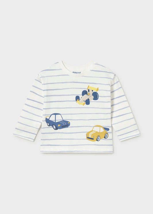 || Mayoral || Gestreept t-shirt met raceauto