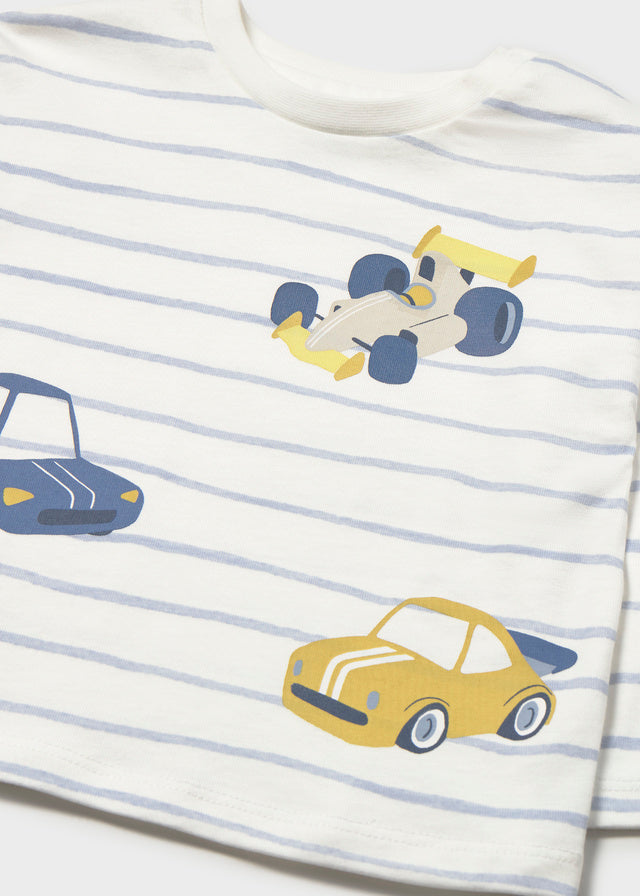 || Mayoral || Gestreept t-shirt met raceauto