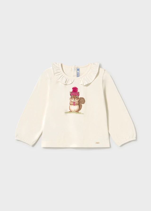 || Mayoral || T-shirt met kraagje en eekhoorn