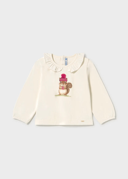 || Mayoral || T-shirt met kraagje en eekhoorn