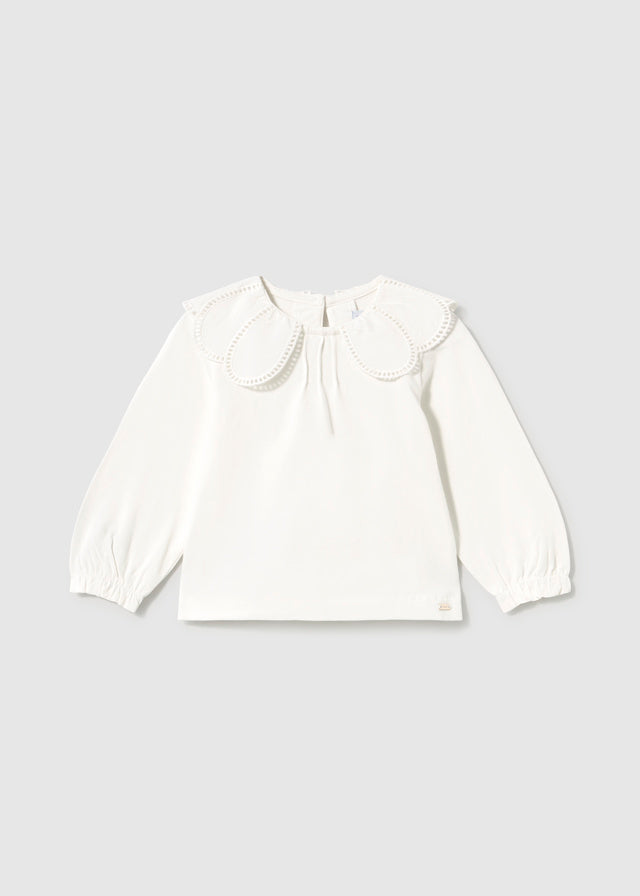 || Mayoral || T-shirt met broderie kraagje