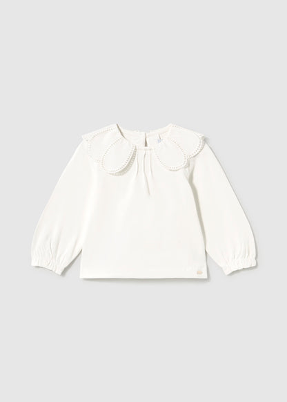 || Mayoral || T-shirt met broderie kraagje