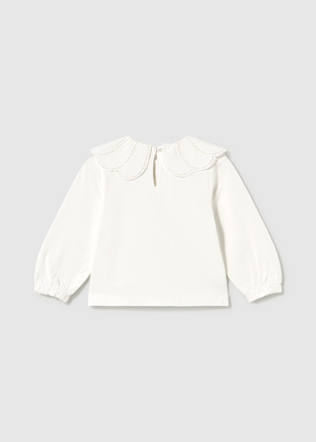 || Mayoral || T-shirt met broderie kraagje