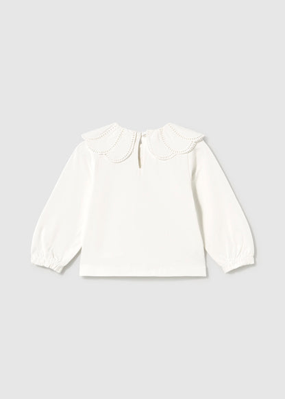 || Mayoral || T-shirt met broderie kraagje