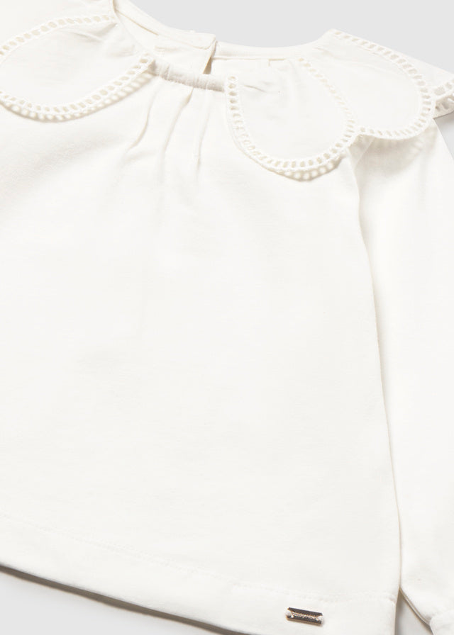 || Mayoral || T-shirt met broderie kraagje