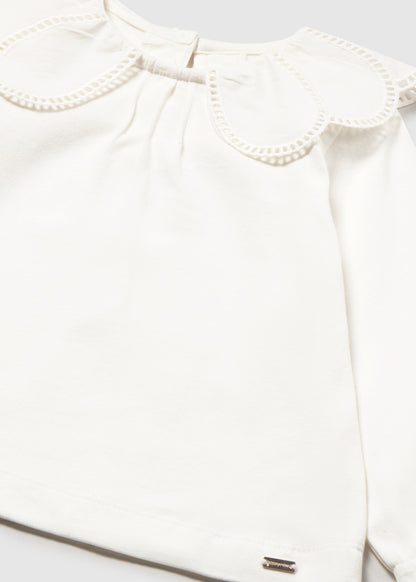 || Mayoral || T-shirt met broderie kraagje