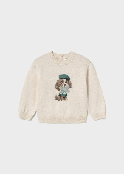 || Mayoral || Gebreide trui met hondje - Beige