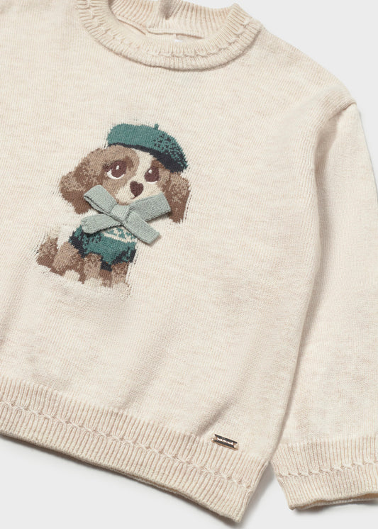 || Mayoral || Gebreide trui met hondje - Beige