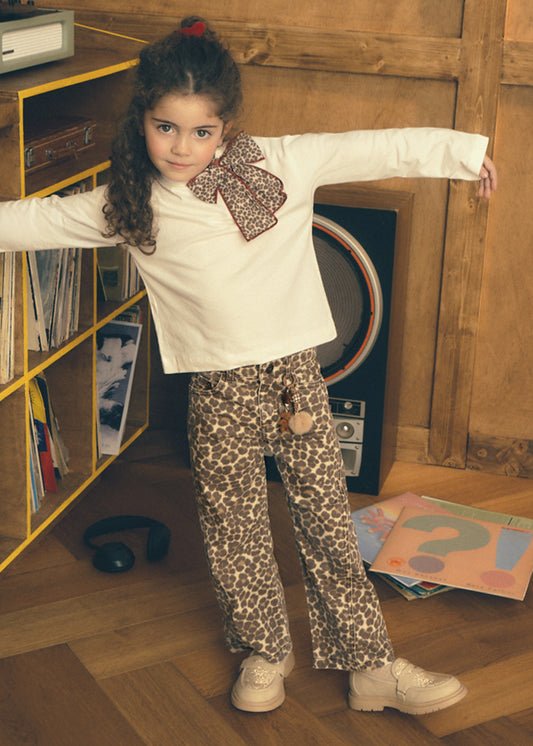 || Mayoral || Wideleg jeans met panterprint