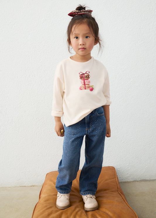 || Mayoral || Wideleg jeans met glitter steentjes