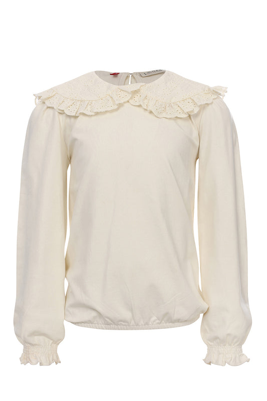|| LOOXS || Jersey top met broderie kraag