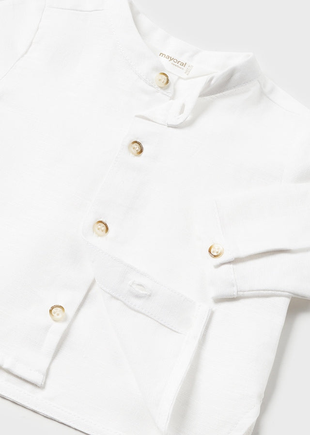 || Mayoral || Linnen shirt met mao kraag - Newborn