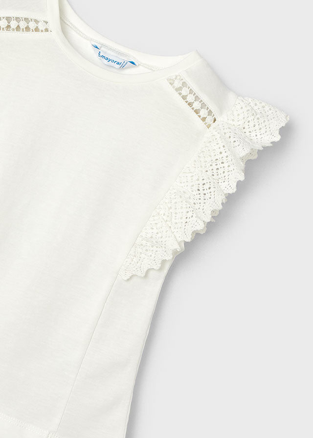 || Mayoral || T-shirt met gehaakt randje - Mini