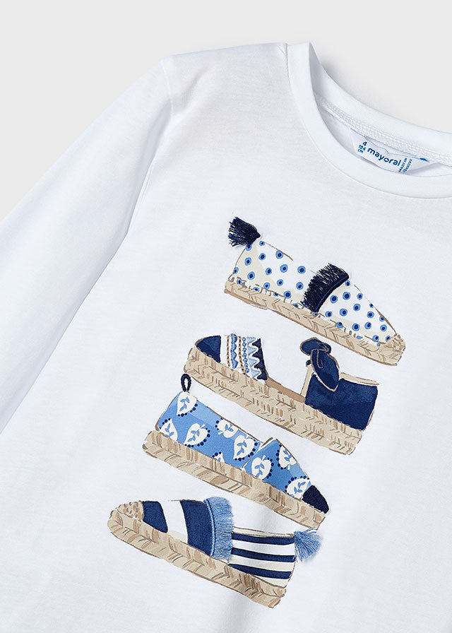 || Mayoral || T-shirt lange mouw met sandalen print - Mini
