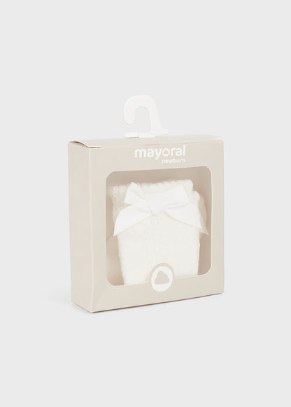 || Mayoral || Sokjes ajour en strik wit - Newborn