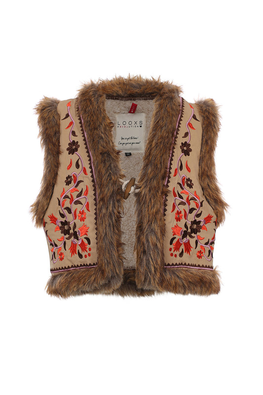 || LOOXS || Gilet met borduur en fake fur