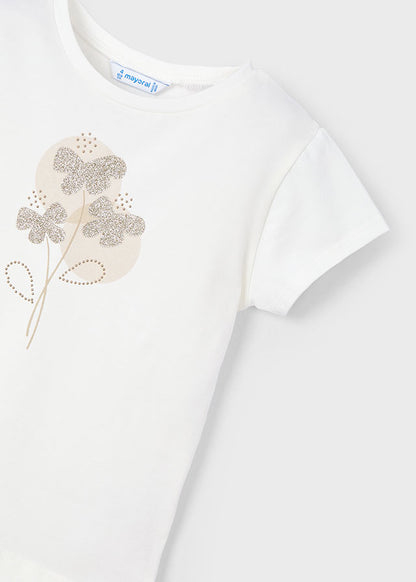 || Mayoral || Basis t-shirt met glinster print