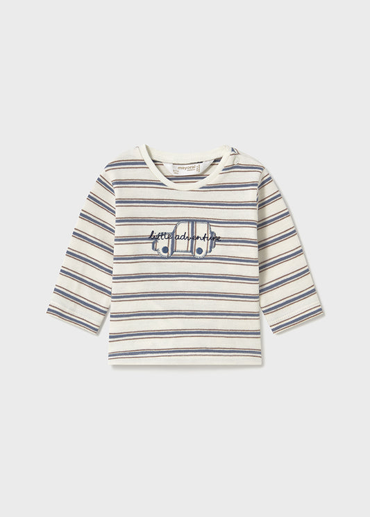 || Mayoral || Gestreept t-shirt met auto