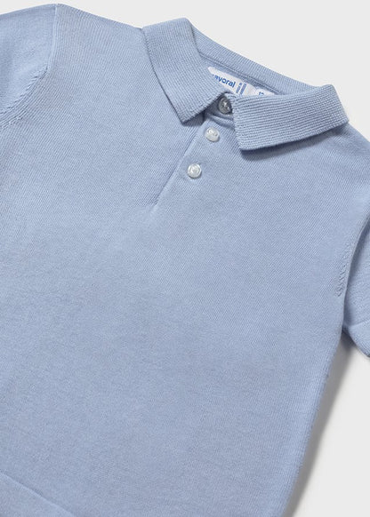|| Mayoral || Gebreide polo korte mouw - light blue 73