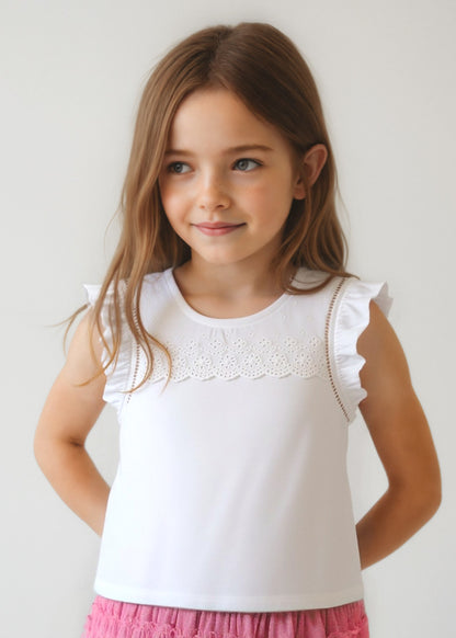 || Mayoral || Top met broderie en ruffles