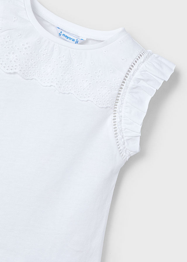 || Mayoral || Top met broderie en ruffles