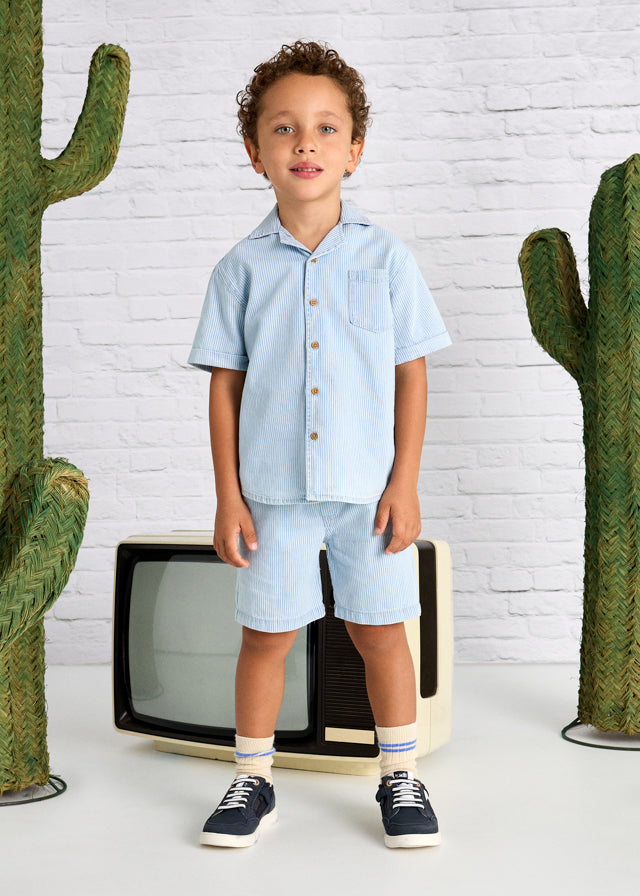 || Mayoral || Gestreepte denim shorts
